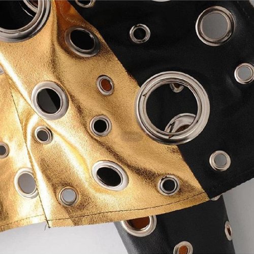 laura metallic hole biker jacket coats and jackets outerwear streetwear the house of co ky 12